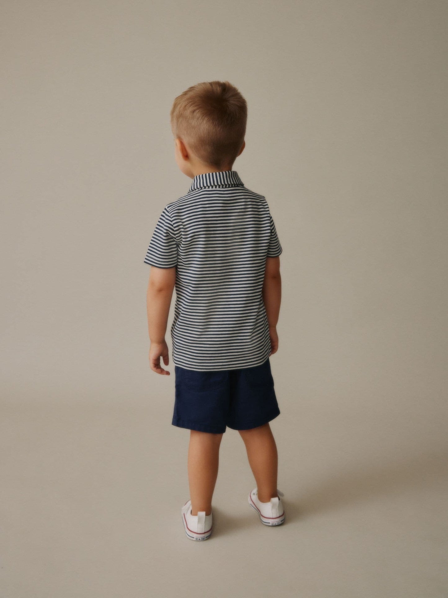Dsiney Kidz - Navy/White Stripe Short Sleeve Polo Shirt (3mths-7yrs) image 3