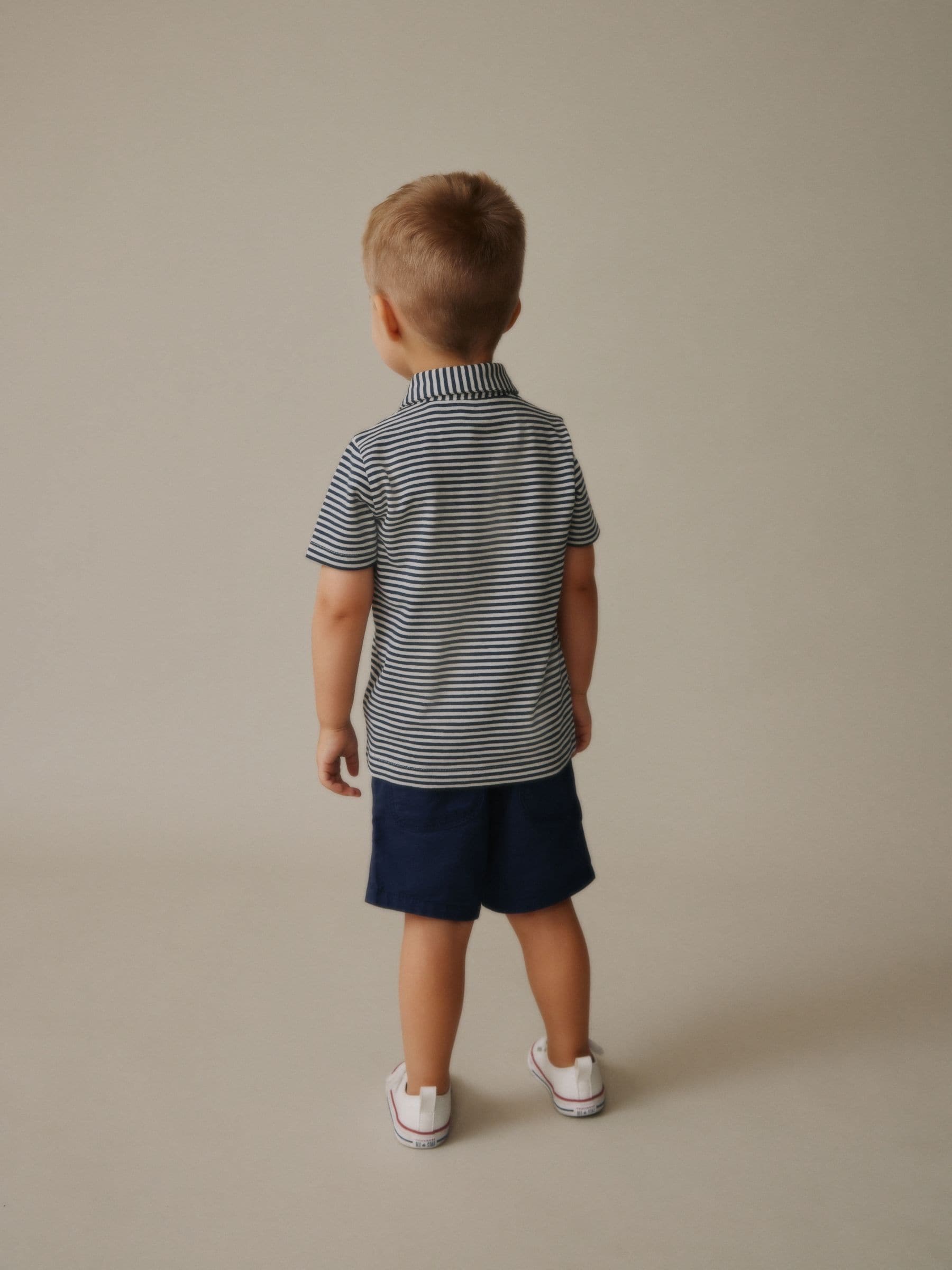 Dsiney Kidz - Navy/White Stripe Short Sleeve Polo Shirt (3mths-7yrs) image 3