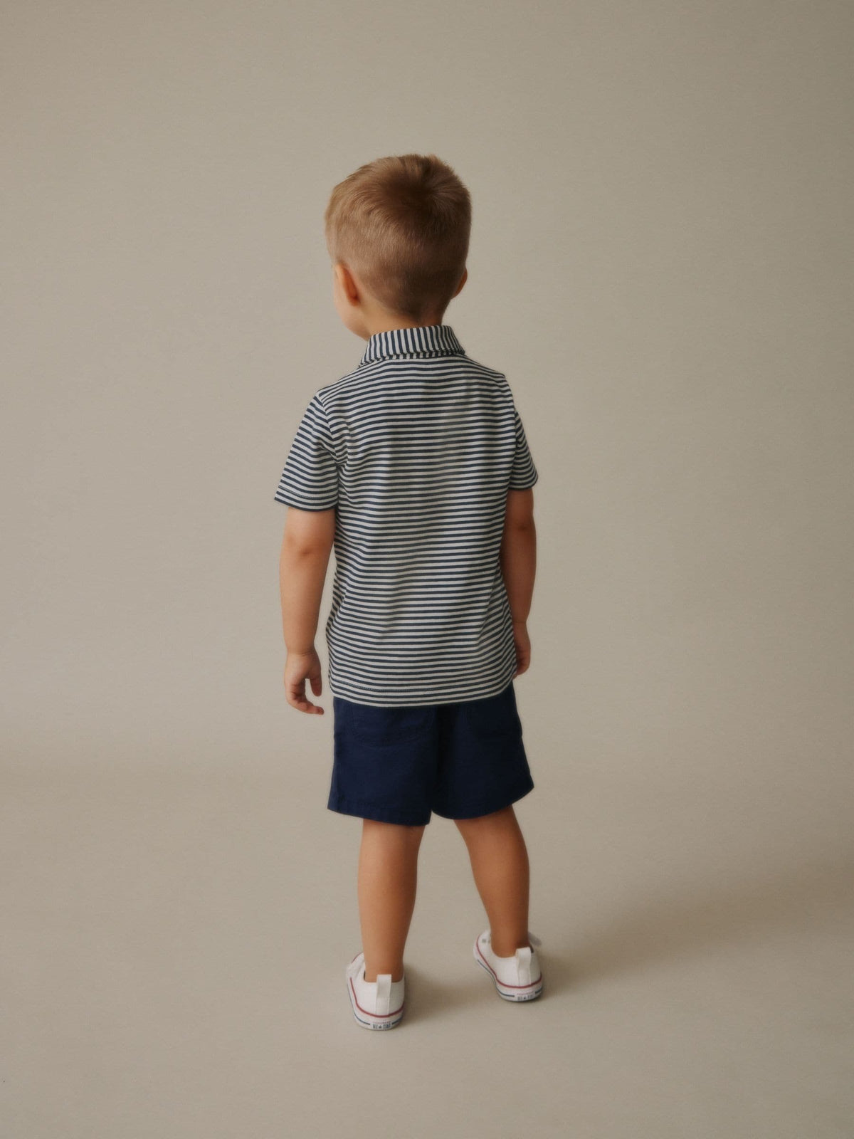 Dsiney Kidz - Navy/White Stripe Short Sleeve Polo Shirt (3mths-7yrs) image 3