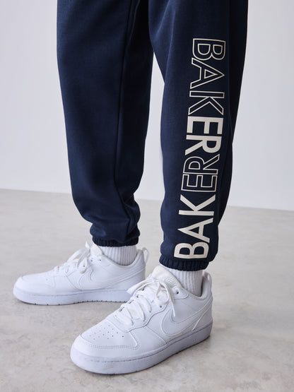 Baker by Ted Baker Navy Oversized Funnel Zip Neck Sweatshirt and Joggers Set image 6