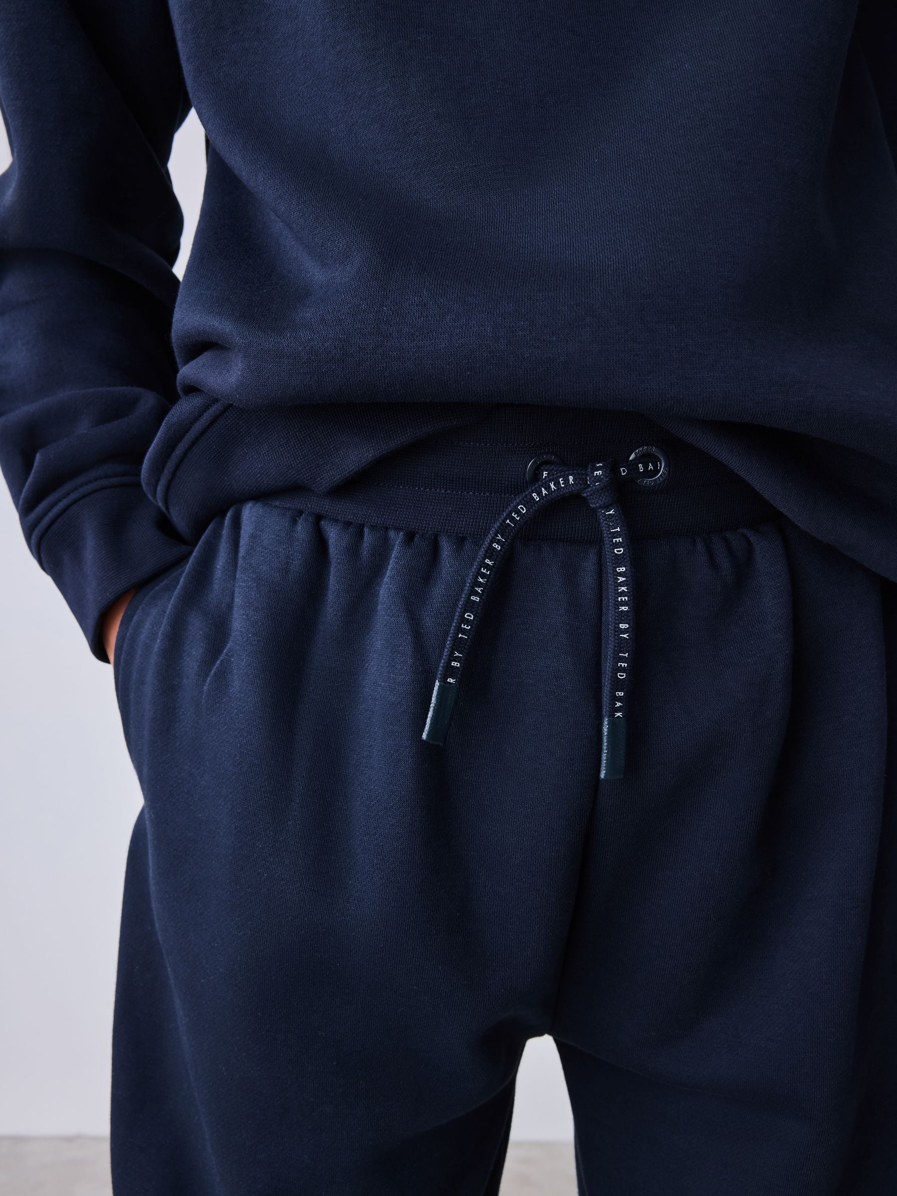 Baker by Ted Baker Navy Oversized Funnel Zip Neck Sweatshirt and Joggers Set image 7