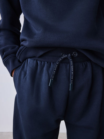 Baker by Ted Baker Navy Oversized Funnel Zip Neck Sweatshirt and Joggers Set image 7