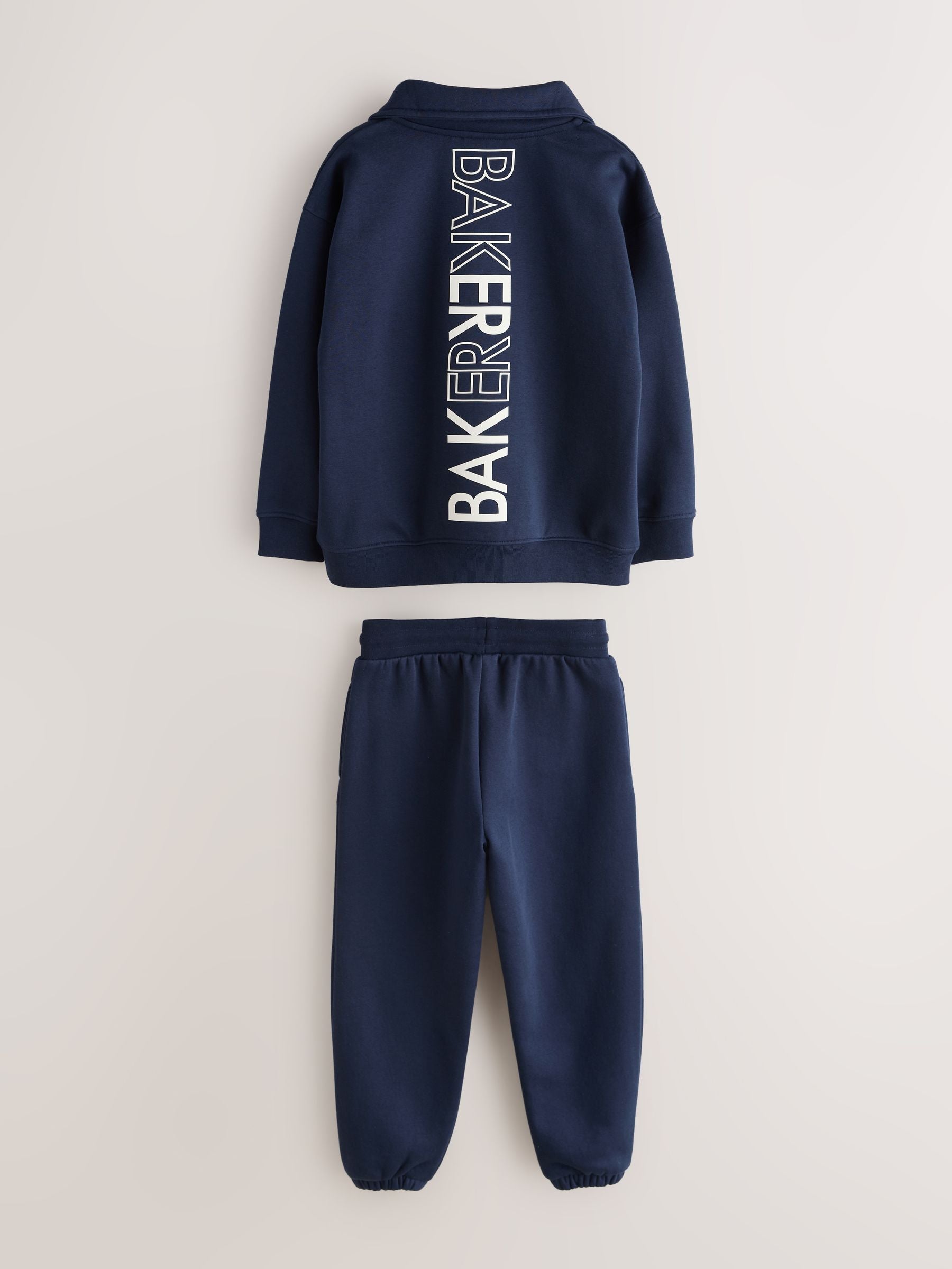 Baker by Ted Baker Navy Oversized Funnel Zip Neck Sweatshirt and Joggers Set image 9