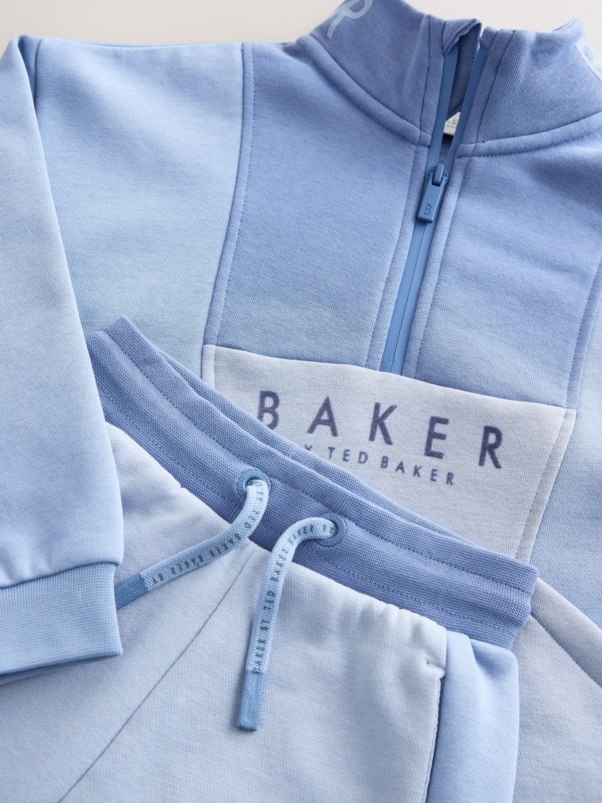 Dsiney Kidz - Baker by Ted Baker Blue Colourblock Funnel Neck Sweatshirt and Shorts Set image 11