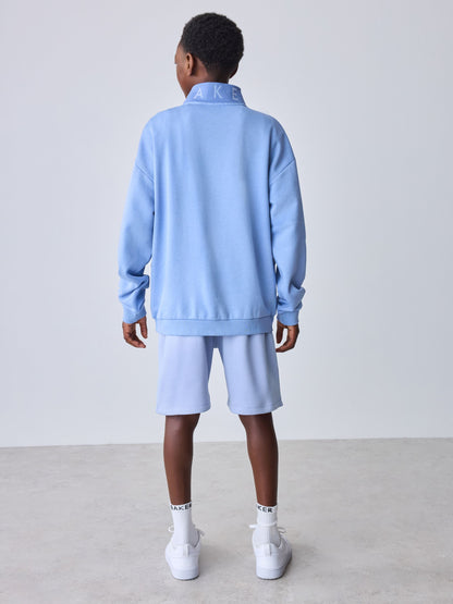 Dsiney Kidz - Baker by Ted Baker Blue Colourblock Funnel Neck Sweatshirt and Shorts Set image 3