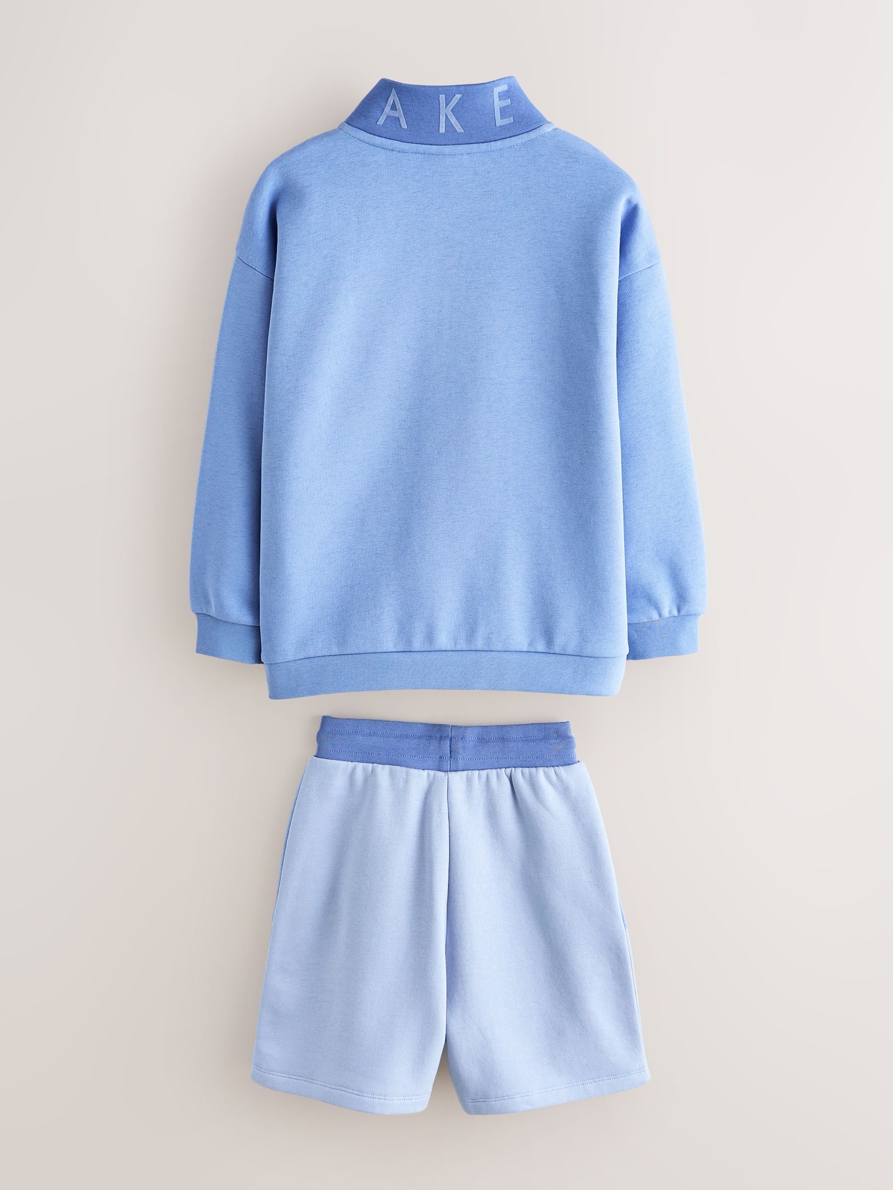Baker by Ted Baker Blue Colourblock Funnel Neck Sweatshirt and Shorts Set image 9