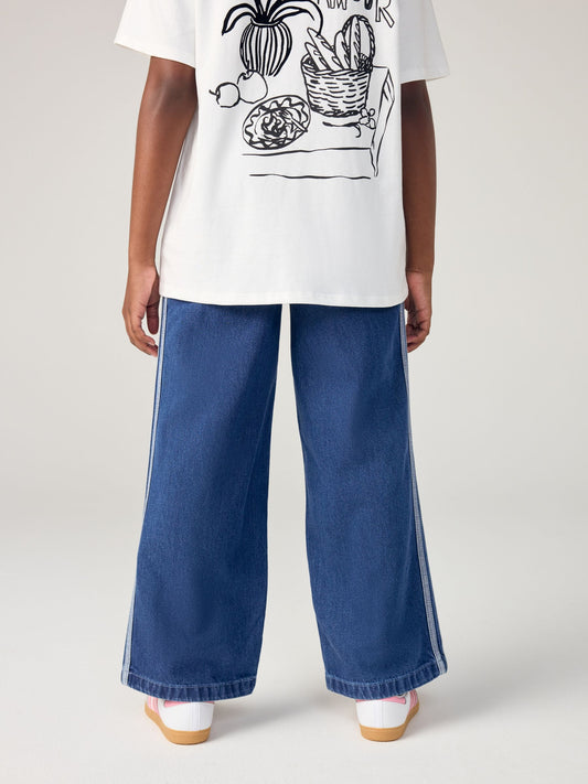 Dsiney Kidz - adidas Originals Blue Firebird Wide Jogger Jeans image 2