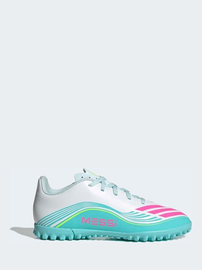 adidas Grey F50 Messi Club Turf Kids Football Trainers image 1