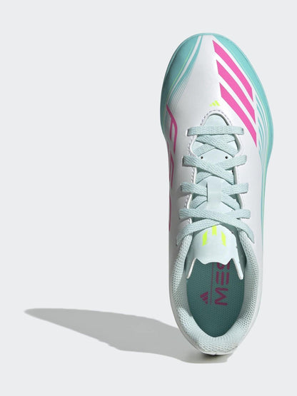 adidas Grey F50 Messi Club Turf Kids Football Trainers image 5
