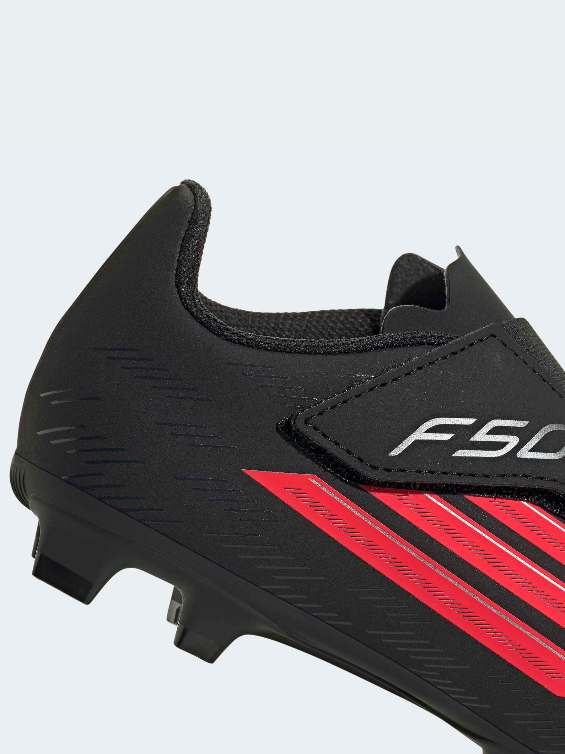 adidas Black F50 Club Touch Fastening Firm/Multi Ground Kids Football Boots image 3