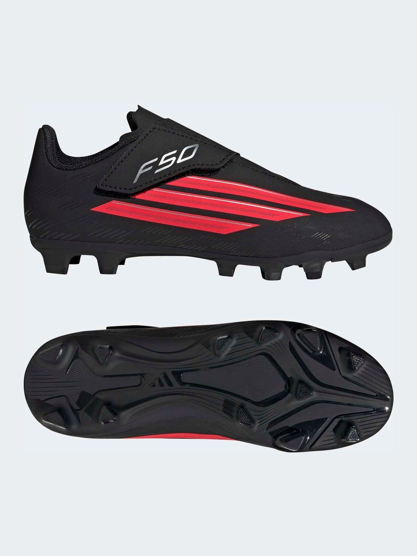 adidas Black F50 Club Touch Fastening Firm/Multi Ground Kids Football Boots image 5