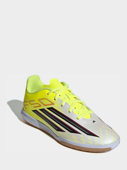 adidas Yellow F50 Club Indoor Kids Football Trainers image 4