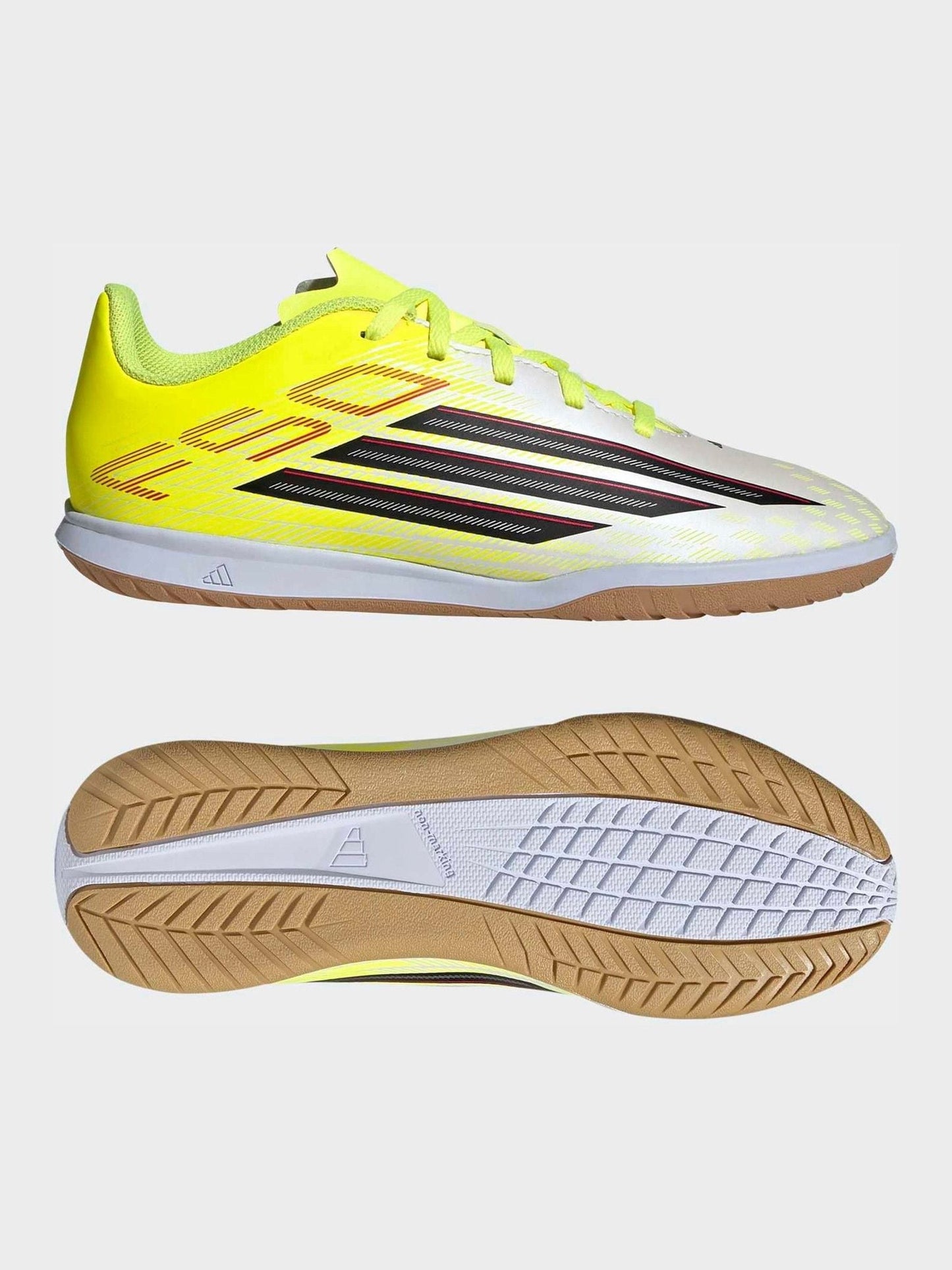 adidas Yellow F50 Club Indoor Kids Football Trainers image 7