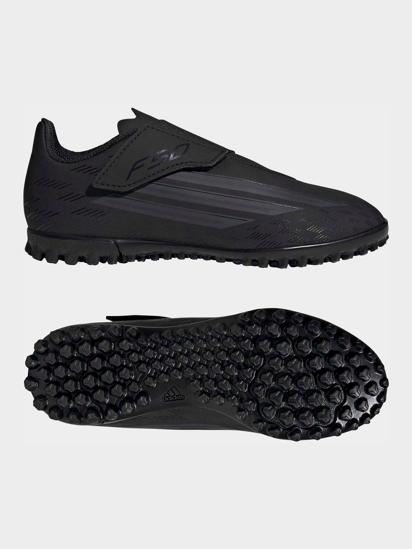 adidas Black F50 Club Touch Fastening Turf Kids Football Trainers image 2