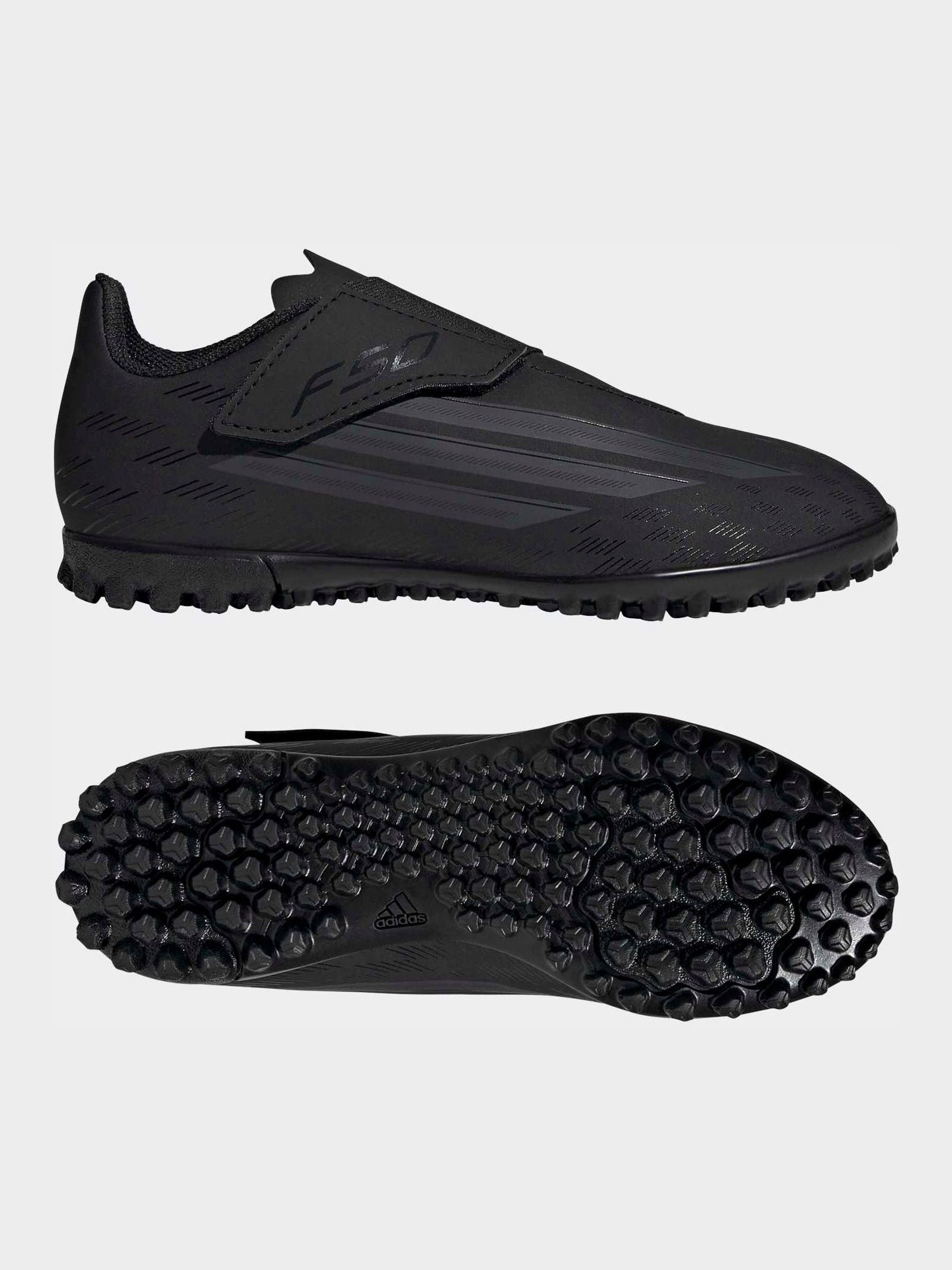 adidas Black F50 Club Touch Fastening Turf Kids Football Trainers image 2