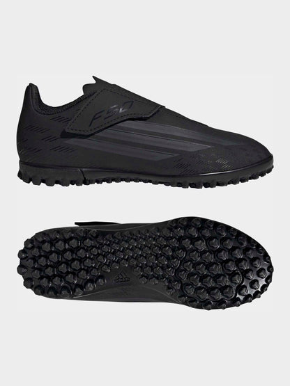 adidas Black F50 Club Touch Fastening Turf Kids Football Trainers image 2