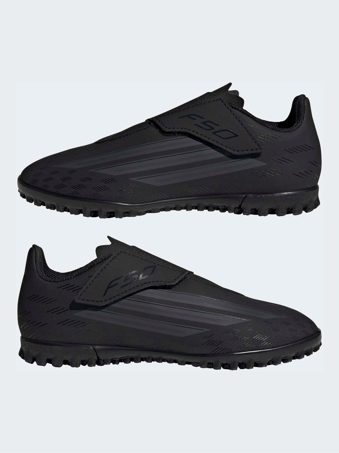 adidas Black F50 Club Touch Fastening Turf Kids Football Trainers image 4