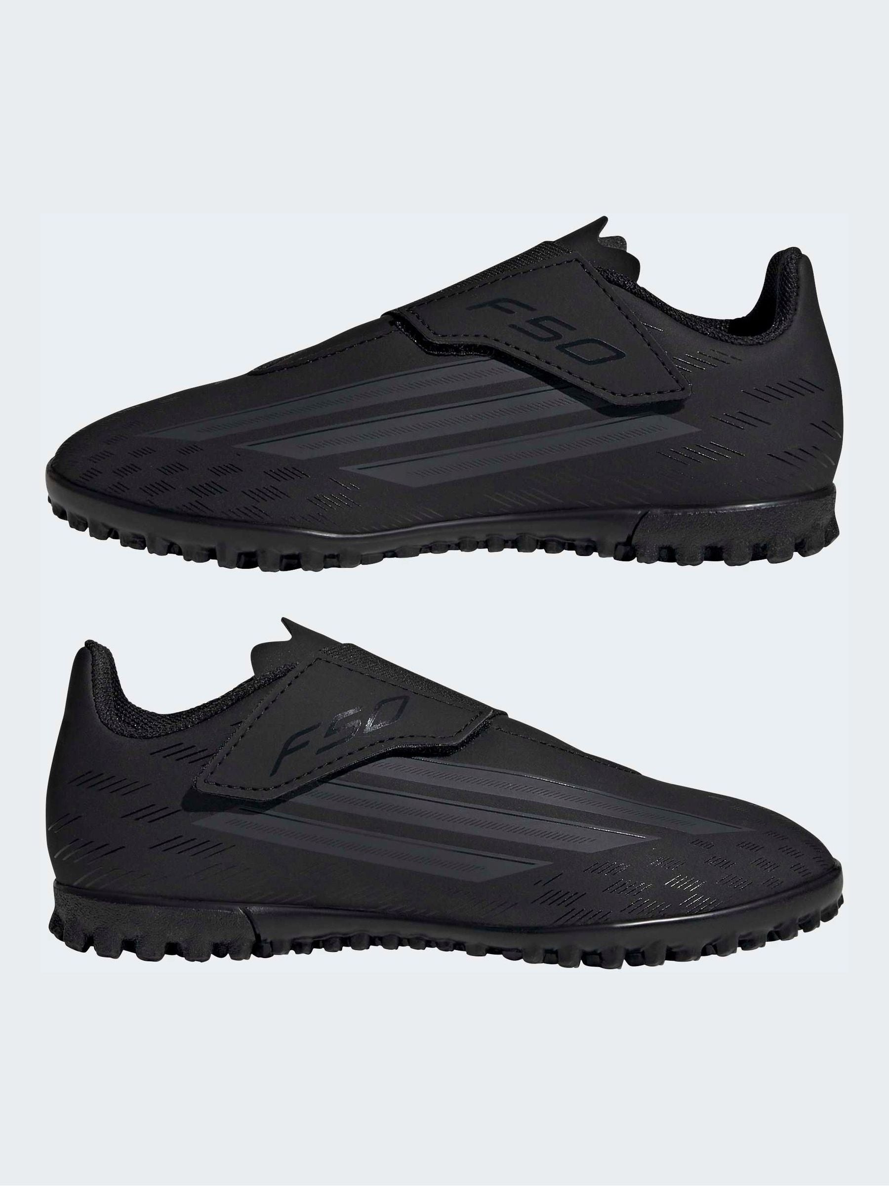 adidas Black F50 Club Touch Fastening Turf Kids Football Trainers image 4