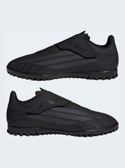 adidas Black F50 Club Touch Fastening Turf Kids Football Trainers image 4