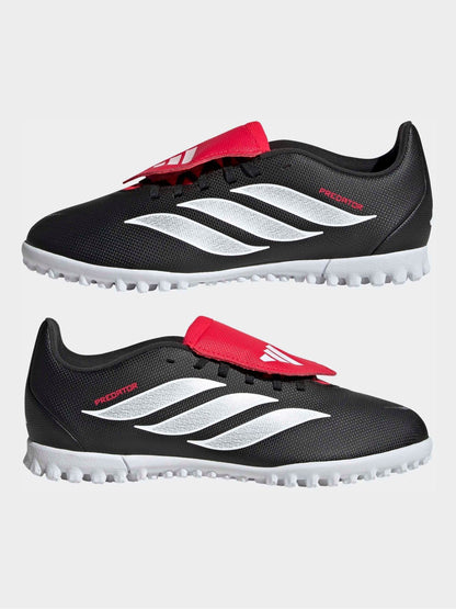 adidas Black Predator Club Fold-Over Tongue Turf Football Kids Trainers image 8