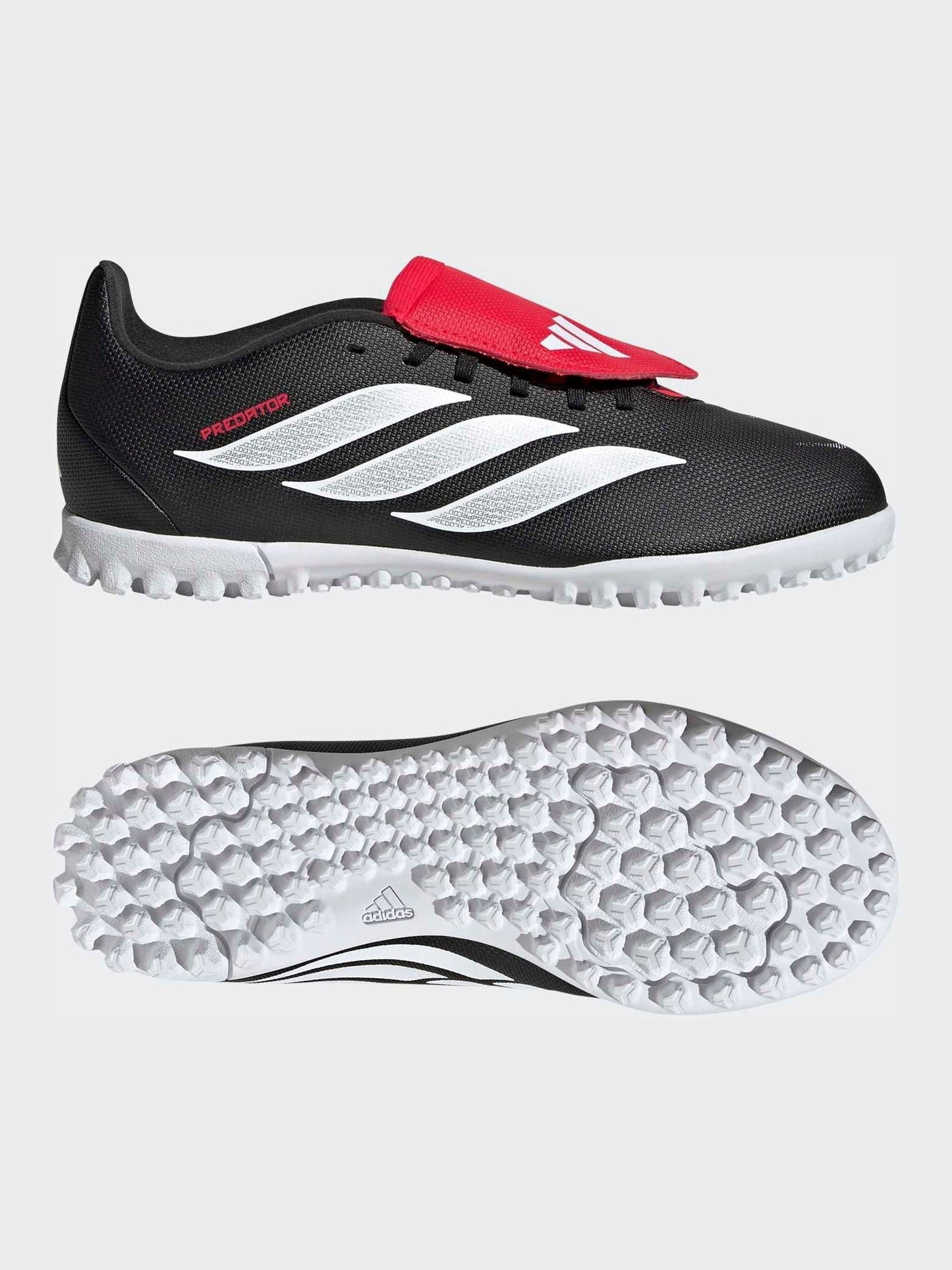 adidas Black Predator Club Fold-Over Tongue Turf Football Kids Trainers image 9