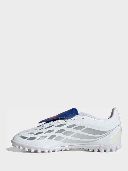 adidas White Predator Club Fold-Over Tongue Turf Football Kids Trainers image 2