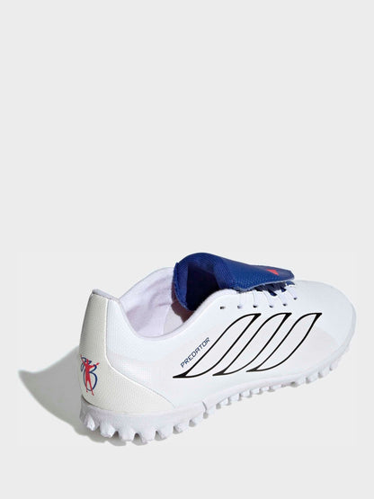 adidas White Predator Club Fold-Over Tongue Turf Football Kids Trainers image 4