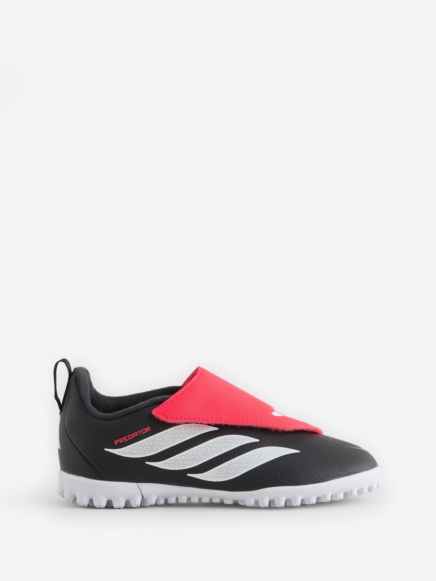 adidas Black Predator Club Touch Fastening Fold-Over Tongue Turf Football Trainers Kids image 1