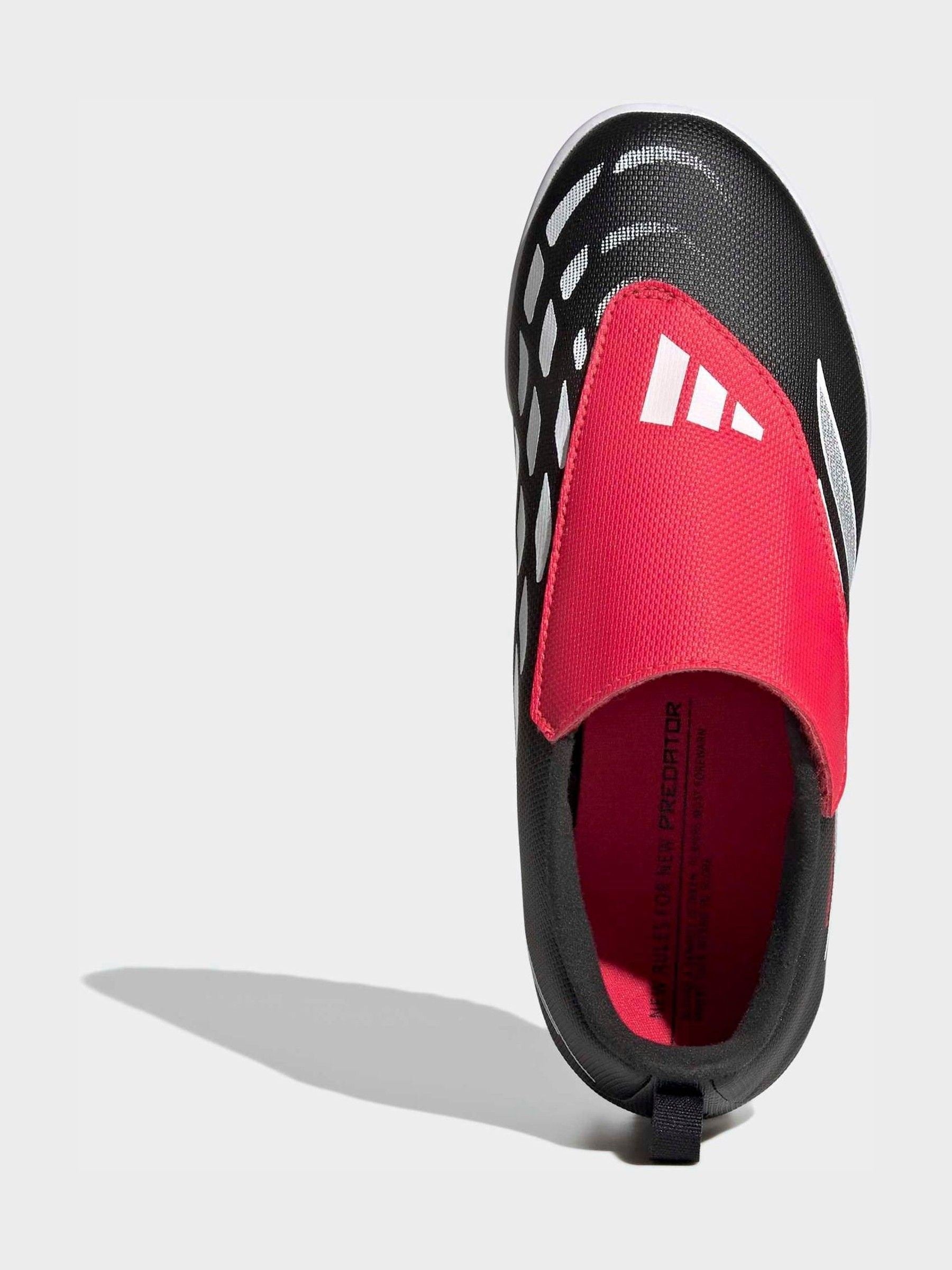 adidas Black Predator Club Touch Fastening Fold-Over Tongue Turf Football Trainers Kids image 2