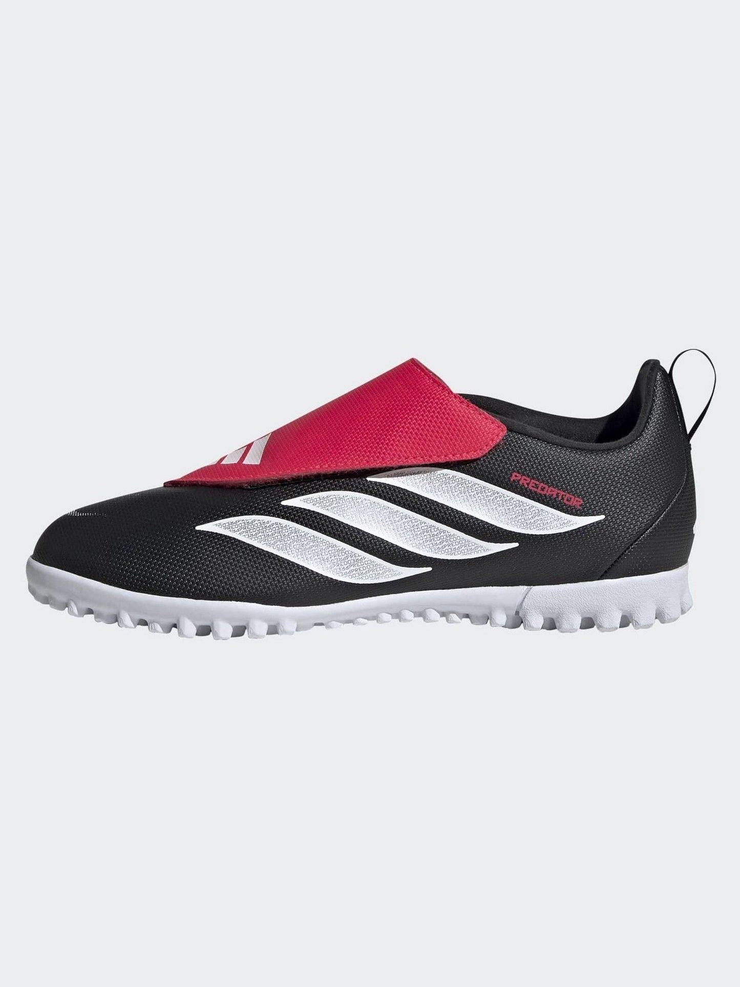 adidas Black Predator Club Touch Fastening Fold-Over Tongue Turf Football Trainers Kids image 3