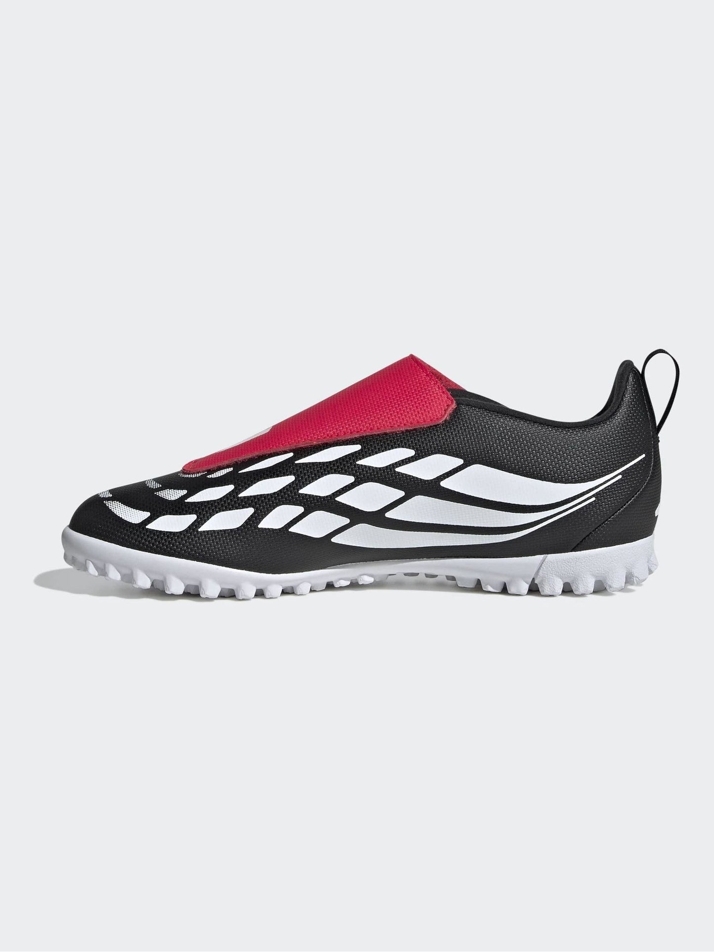 adidas Black Predator Club Touch Fastening Fold-Over Tongue Turf Football Trainers Kids image 5