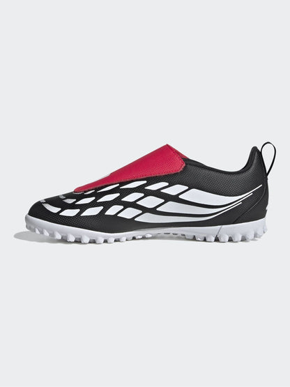 adidas Black Predator Club Touch Fastening Fold-Over Tongue Turf Football Trainers Kids image 5