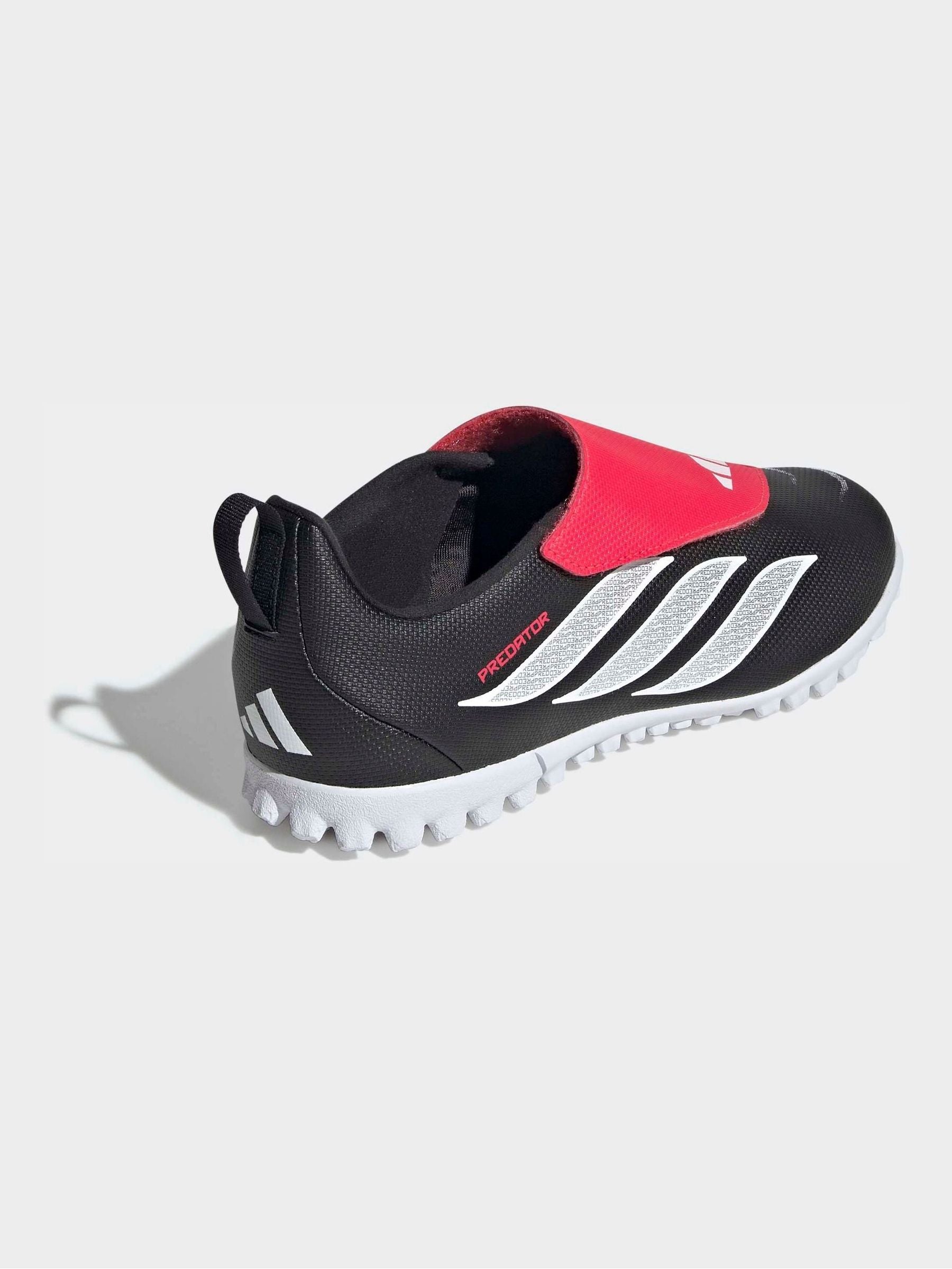 adidas Black Predator Club Touch Fastening Fold-Over Tongue Turf Football Trainers Kids image 7