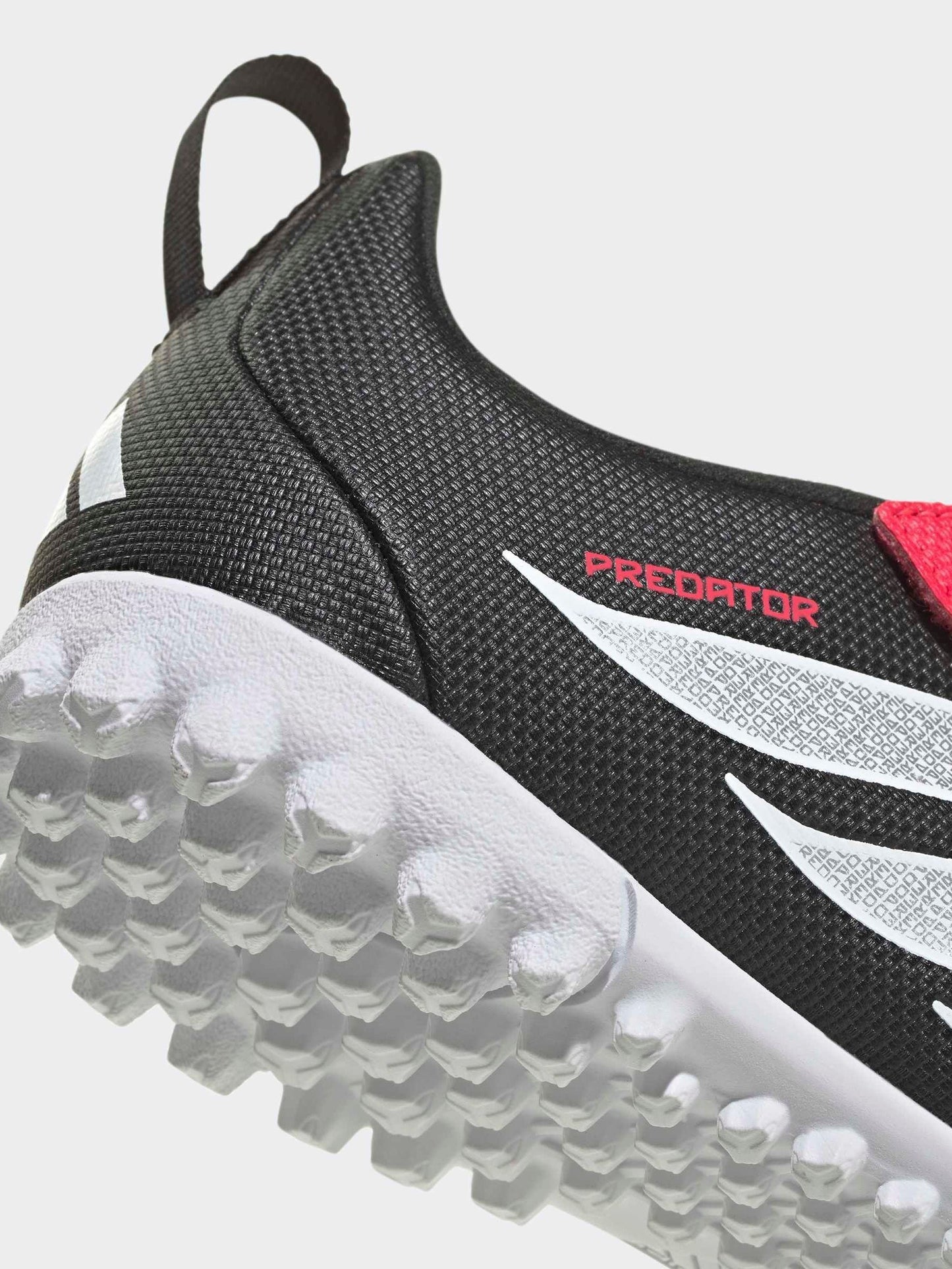 adidas Black Predator Club Touch Fastening Fold-Over Tongue Turf Football Trainers Kids image 8