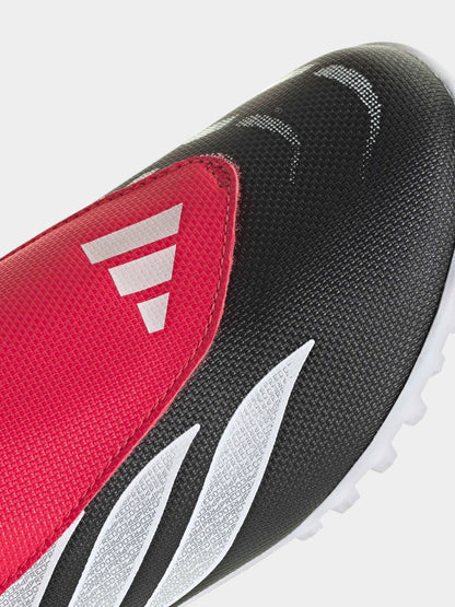 adidas Black Predator Club Touch Fastening Fold-Over Tongue Turf Football Trainers Kids image 9
