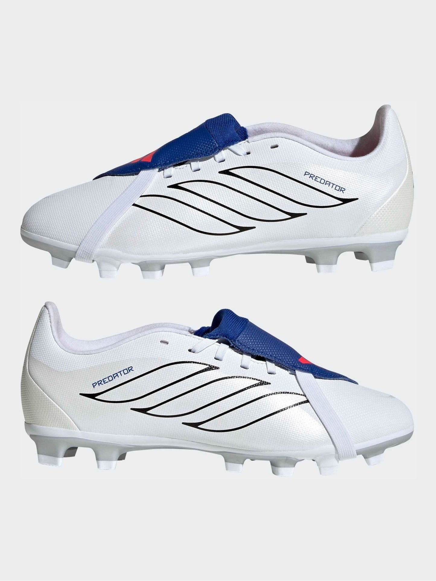 adidas White Predator Club Fold-Over Tongue Firm Ground/Multi Ground Football Boots Kids image 8