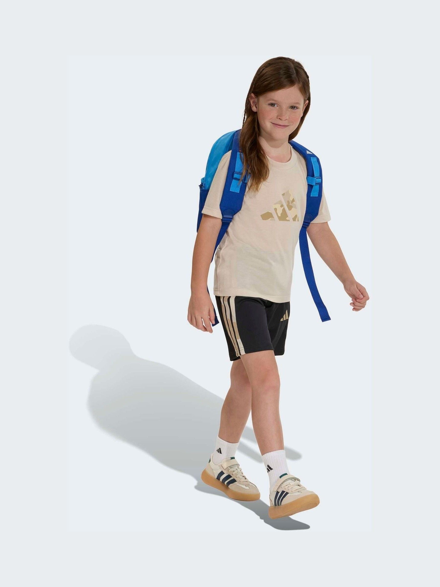 adidas Beige/Black Train Essentials Camo Logo Infant Kids T-Shirt and Shorts Set image 4