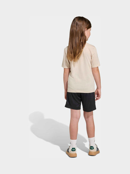 adidas Beige/Black Train Essentials Camo Logo Infant Kids T-Shirt and Shorts Set image 5