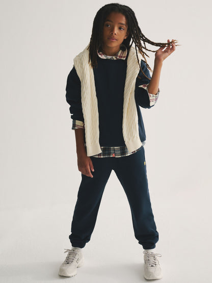 Superdry Navy/Yellow Sweat Top & Joggers Set image 2