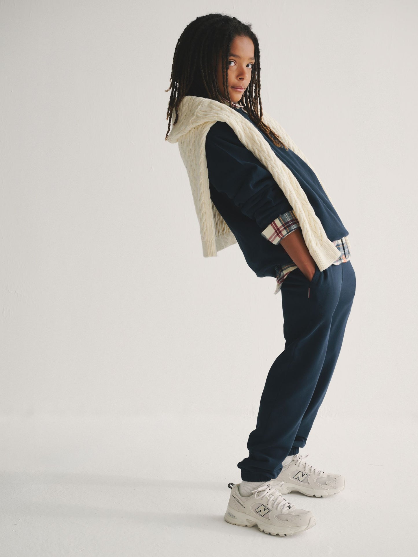 Superdry Navy/Yellow Sweat Top & Joggers Set image 3