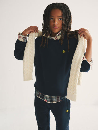 Superdry Navy/Yellow Sweat Top & Joggers Set image 4