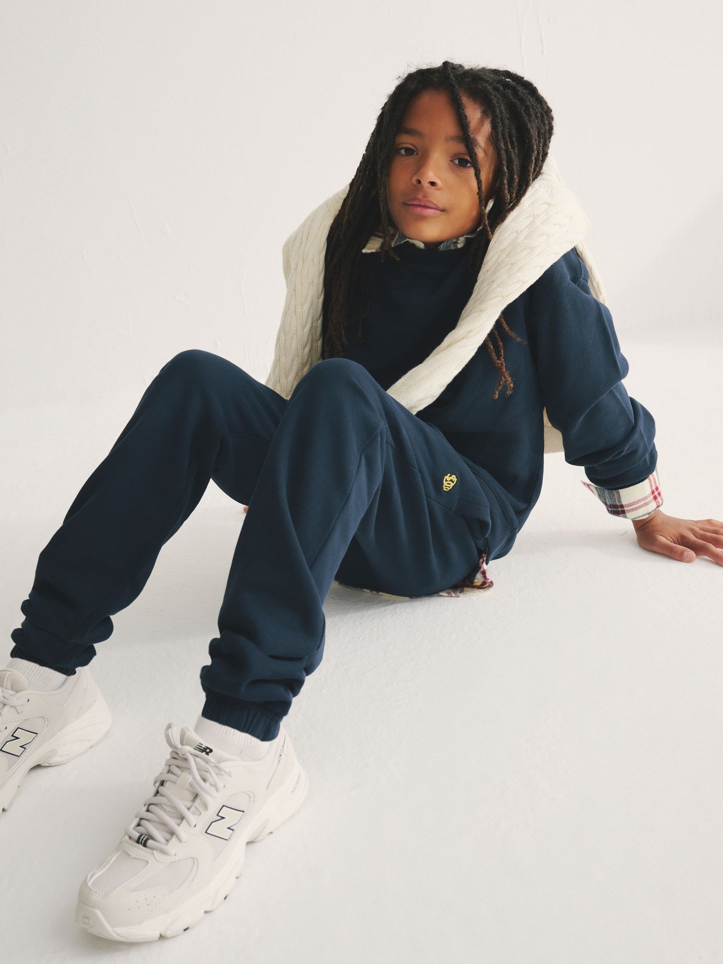Superdry Navy/Yellow Sweat Top & Joggers Set image 5