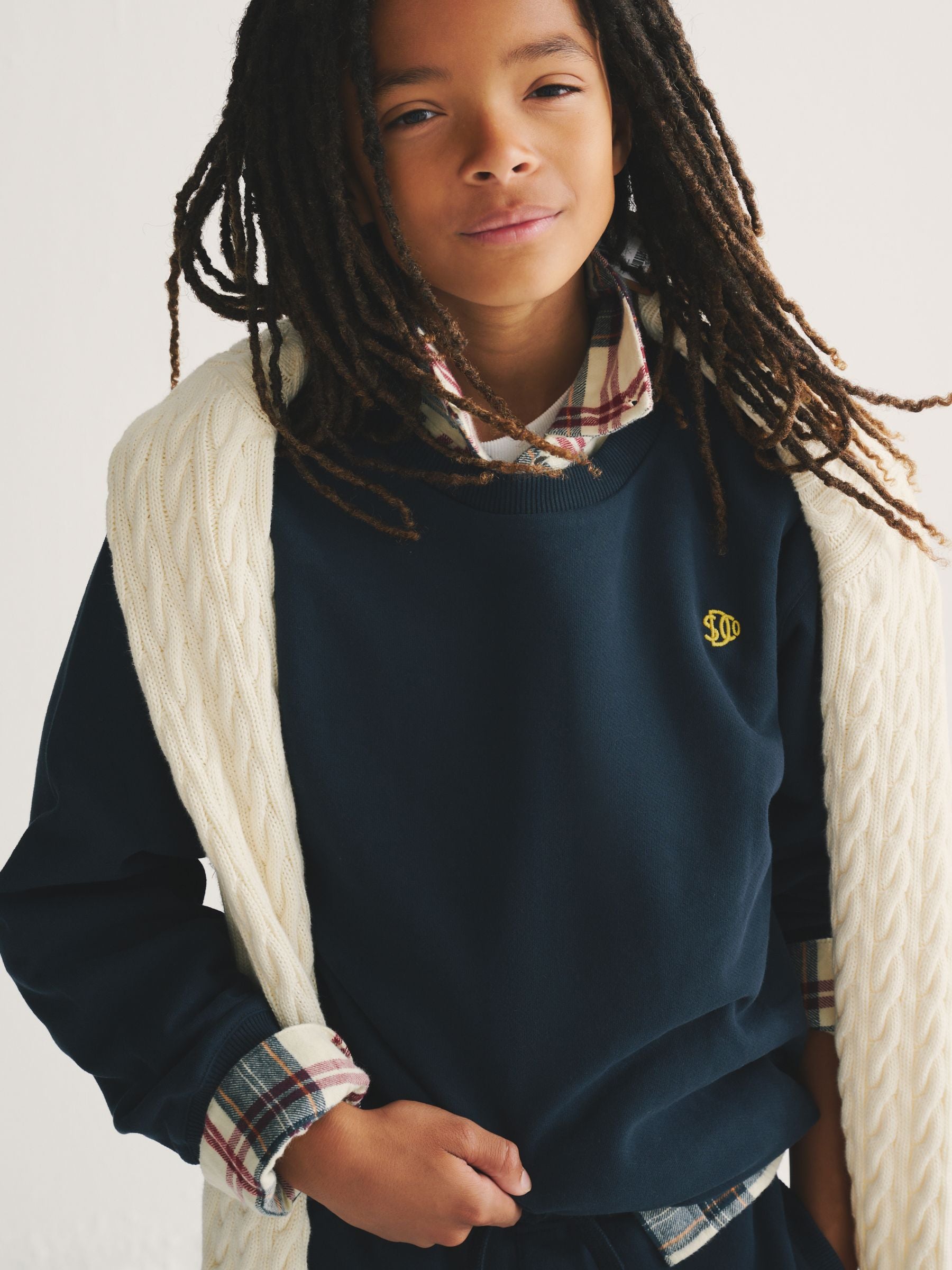 Superdry Navy/Yellow Sweat Top & Joggers Set image 7