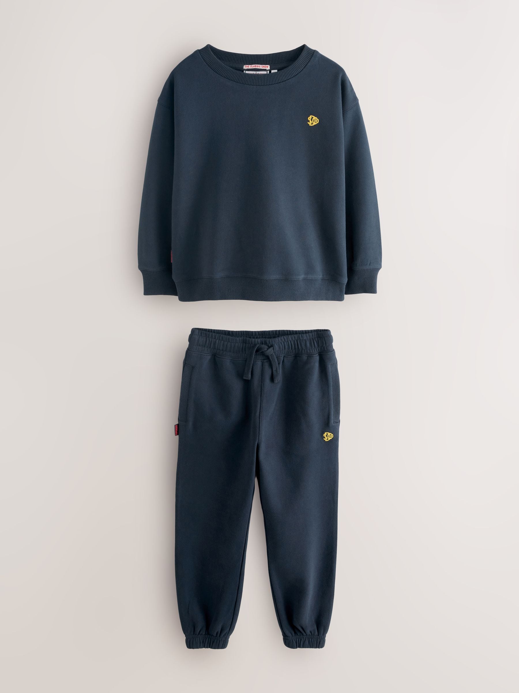 Superdry Navy/Yellow Sweat Top & Joggers Set image 8