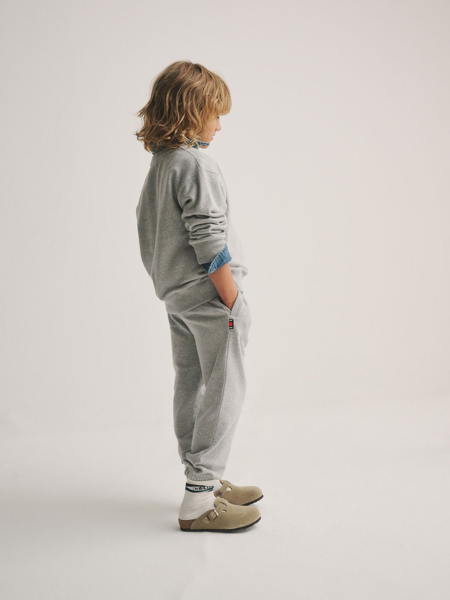 Superdry Grey/Blue Sweat Top & Joggers Set image 4