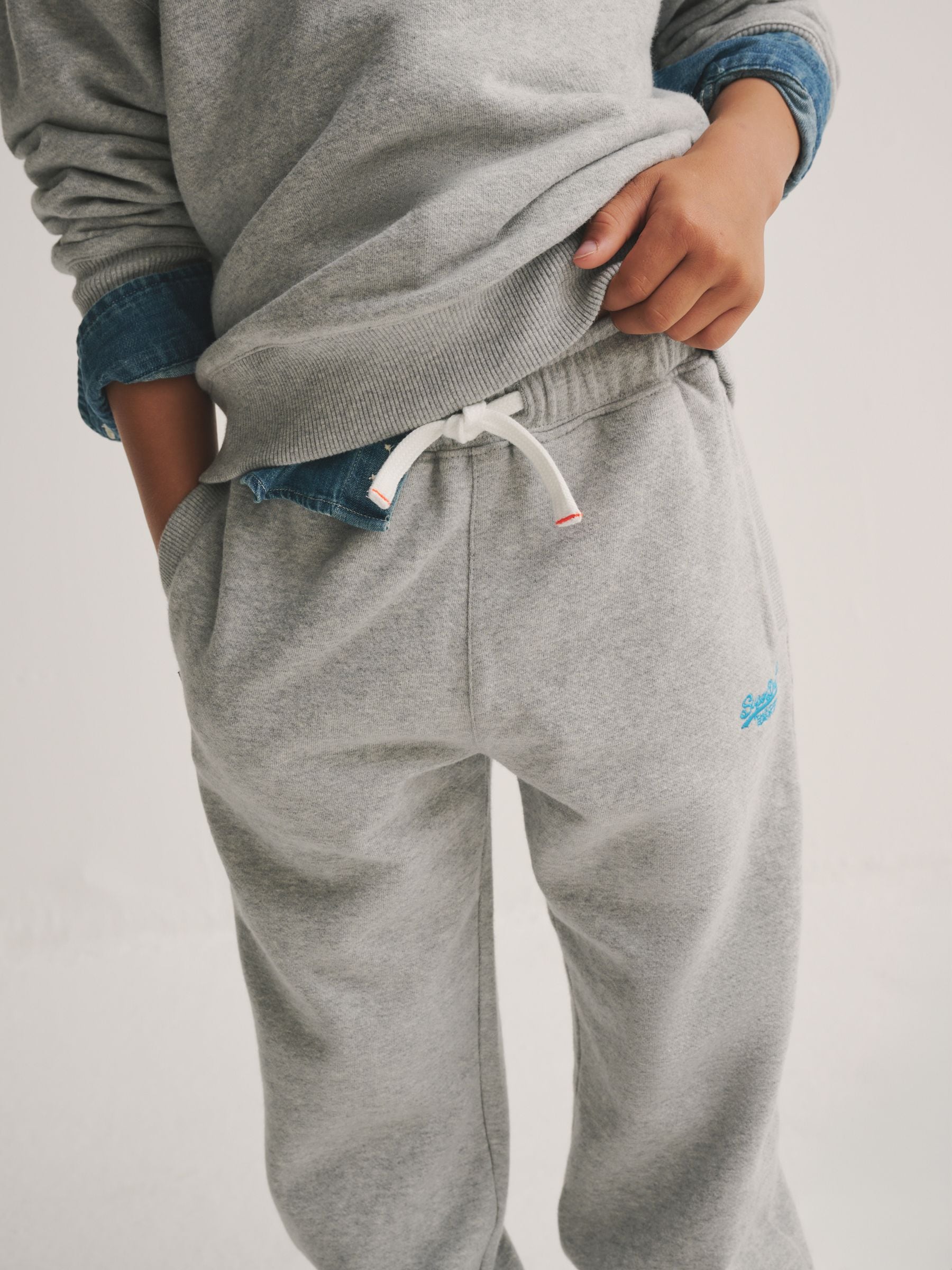 Superdry Grey/Blue Sweat Top & Joggers Set image 6
