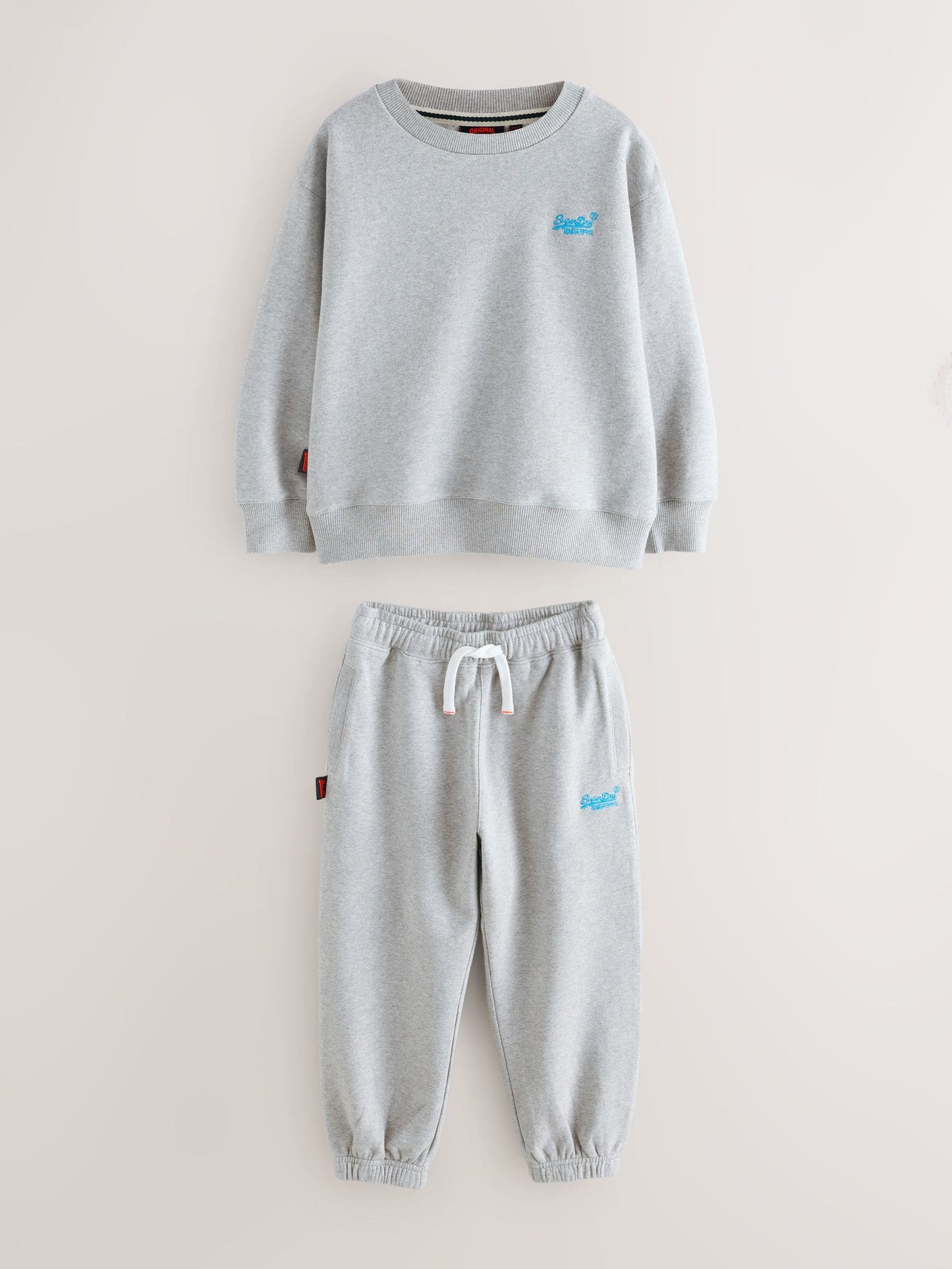 Superdry Grey/Blue Sweat Top & Joggers Set image 7