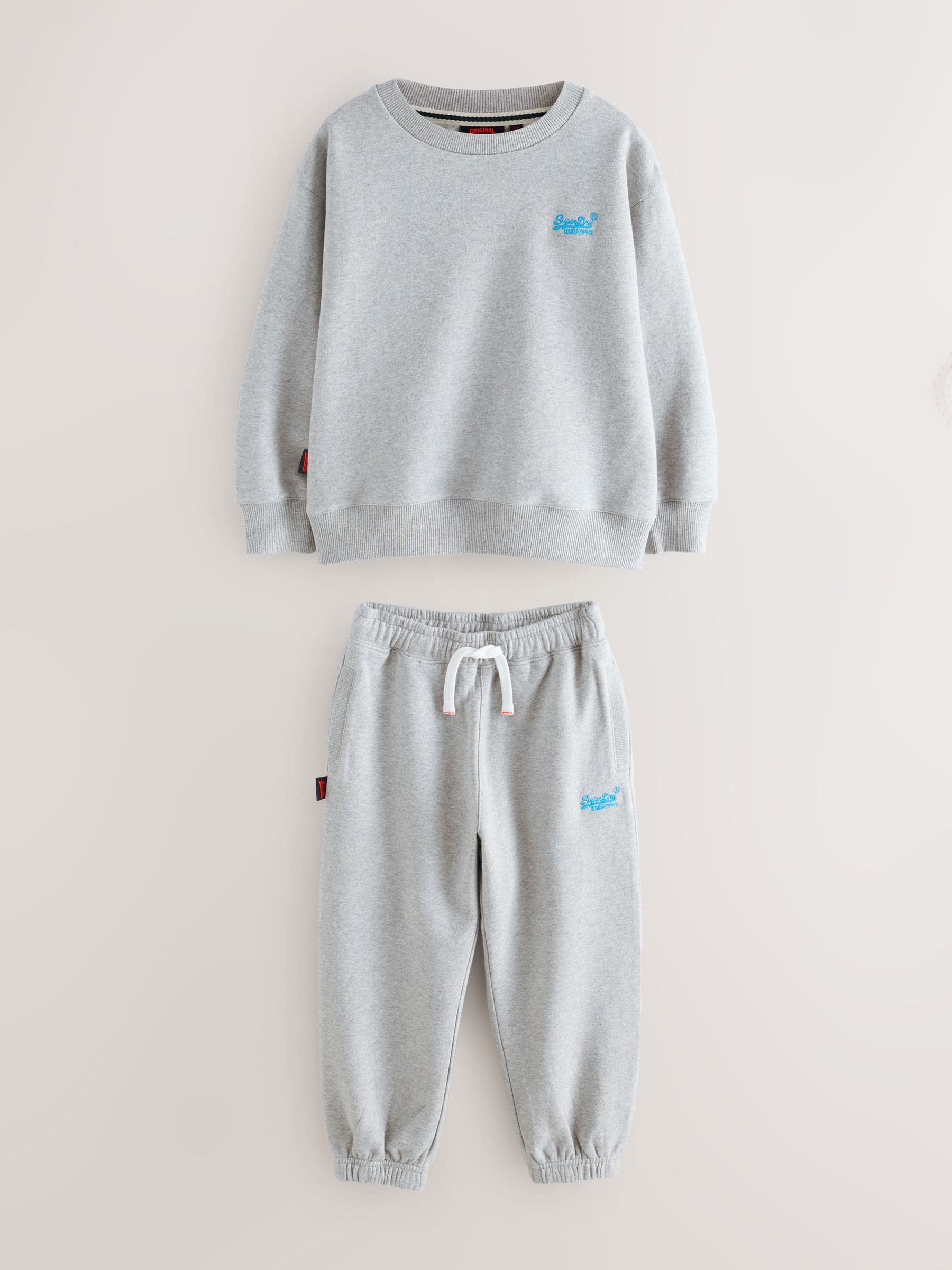 Superdry Grey/Blue Sweat Top & Joggers Set image 7