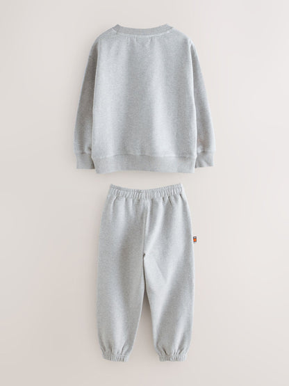 Superdry Grey/Blue Sweat Top & Joggers Set image 8