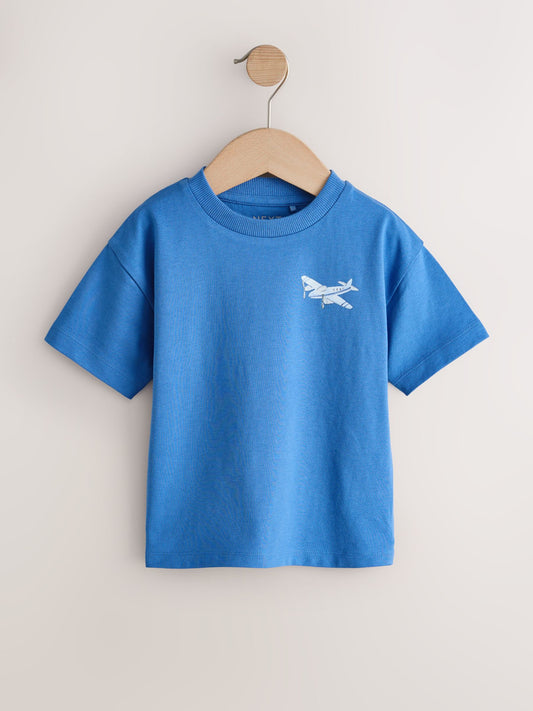 Blue Planes Short Sleeve Graphic T-Shirts 3 Pack (3mths-7yrs) image 2
